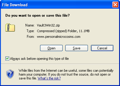Click the Open button