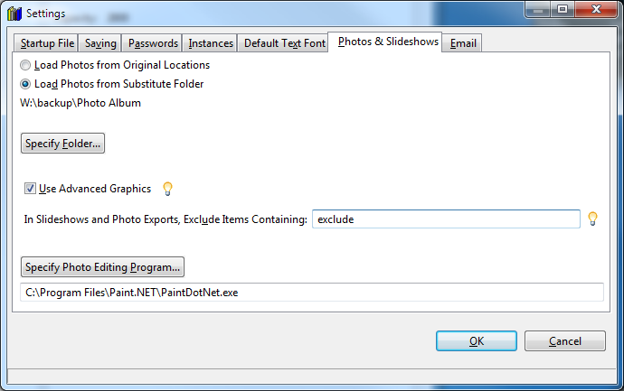 Configure Photo Editing Program