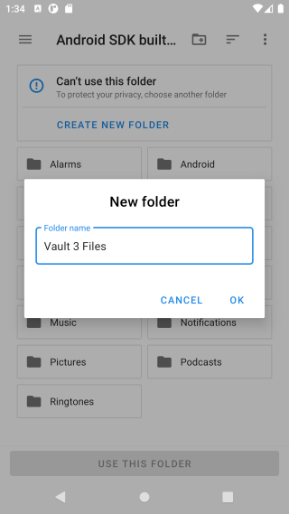 Create Vault 3 Folder