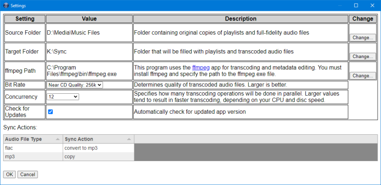 Settings Dialog