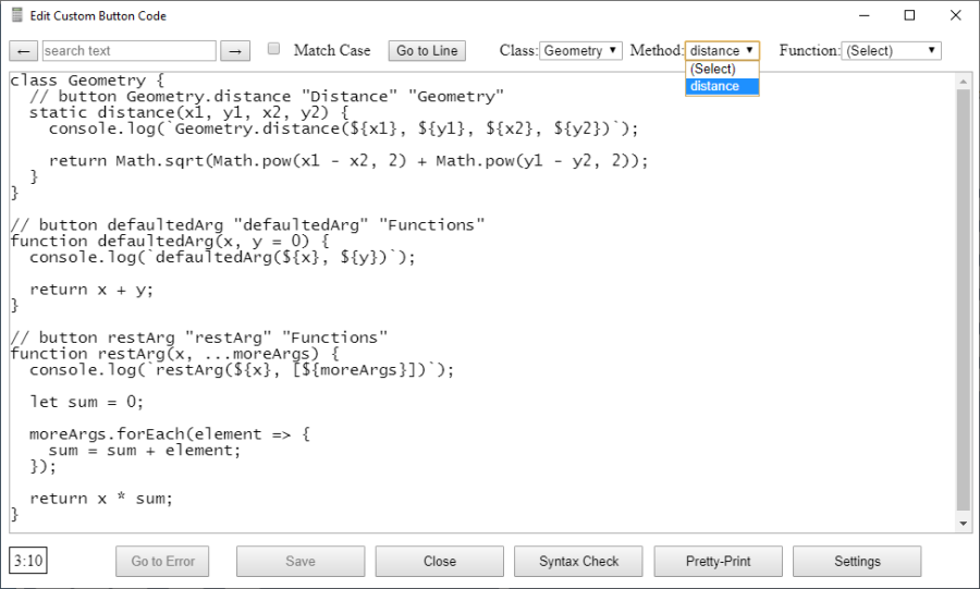 EBTCalc code editor