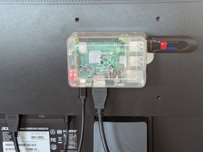 Raspberry Pi Mounted on Monitor Back
